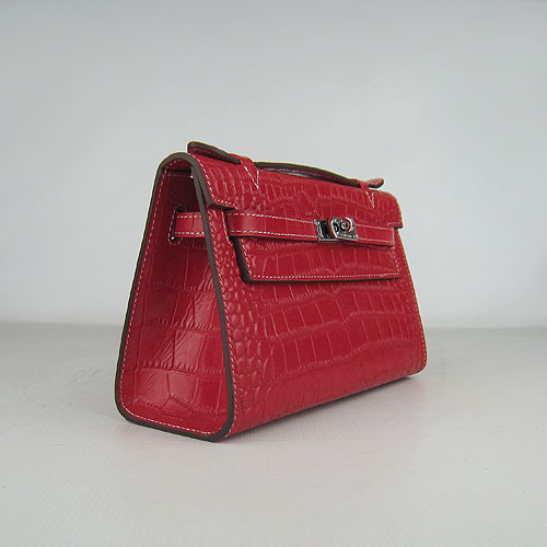 AAA Hermes Kelly 22 CM France Veins Leather Handbag Red H008 On Sale